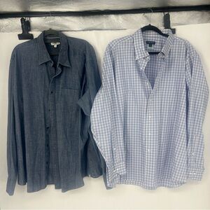 Peter Millar Blue Chambray and Checkered Shirt Set
